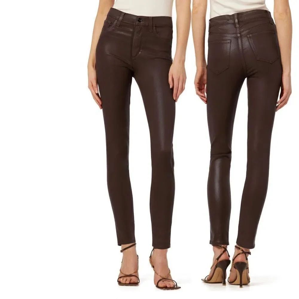 Joe’s The Charlie high waist coated ankle skinny jeans glazed brown size 27 NWT